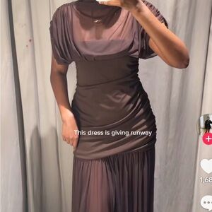 Zara Chocolate Brown Maxi Dress